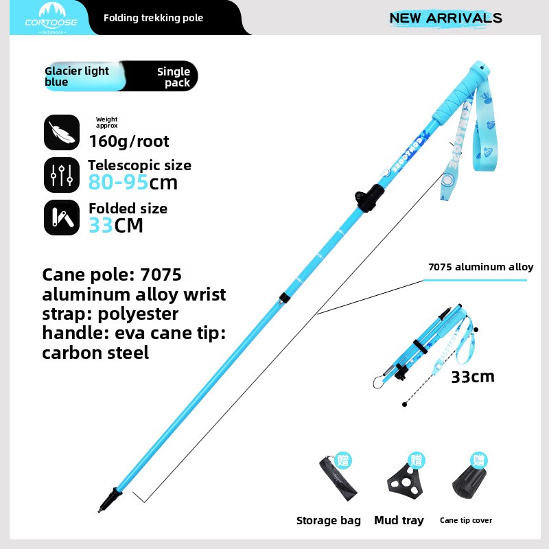 Folding Walking Sticks Hiking Adjustable - Bâton de randonnée pliable pour enfants,