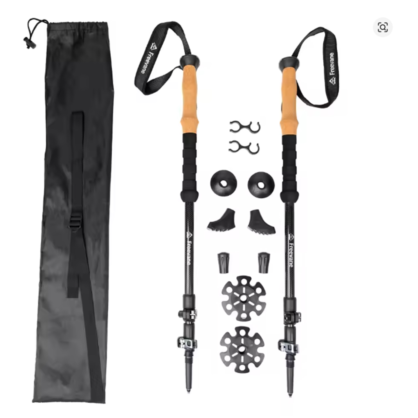 Carbon Fiber Trekking Poles Ultralight Pair - Bâtons de trekking ultralégers réglables en