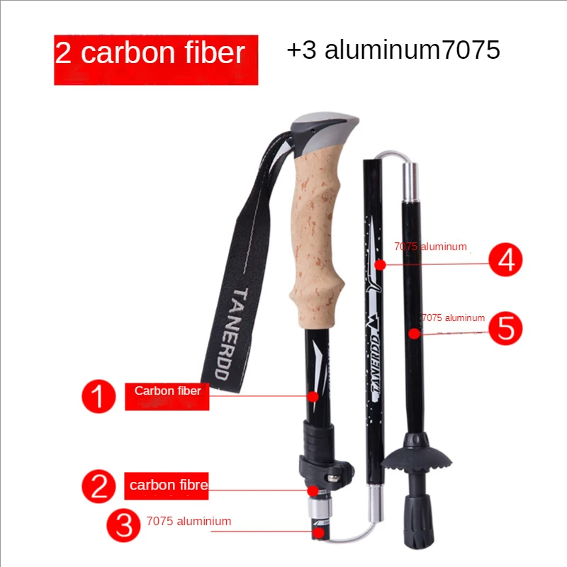 Canne de trekking télescopique - Carbon Fiber Trekking Poles Ultralight Pair avis et prix