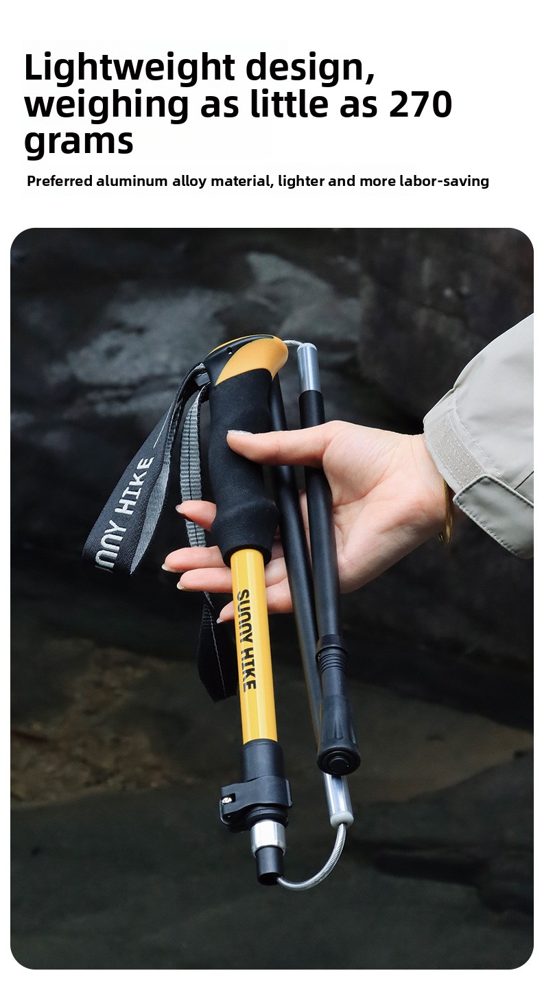 Bâton de randonnée pliable en  - Folding Walking Sticks Hiking Adjustable avis et prix