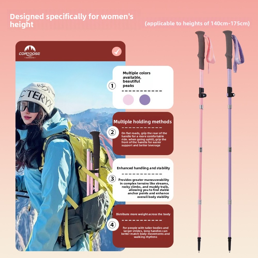 1 bâton de randonnée pliable u - Folding Walking Sticks Hiking Adjustable avis et prix