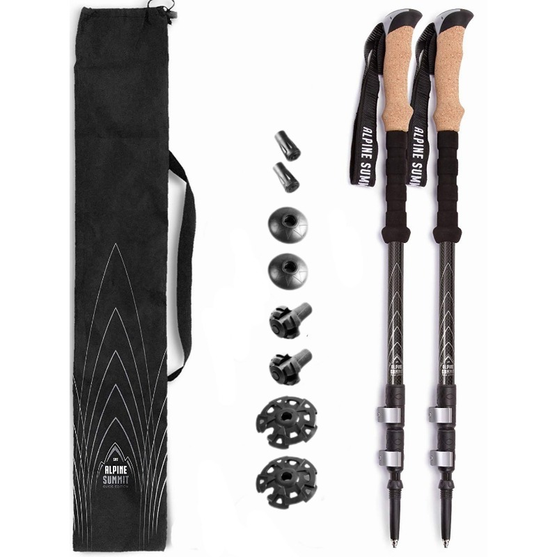 Bâtons de randonnée en alumini - Carbon Fiber Trekking Poles Ultralight Pair avis et prix